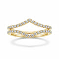 My Store 4 double chevron ring enhancer in 18k yellow gold with micro-pavé set diamonds in a V-shape design