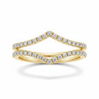My Store 4 double chevron ring enhancer in 18k yellow gold with micro-pavé set diamonds in a V-shape design