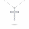 My Store 4 diamond cross pendant necklace featuring round brilliant diamonds in a shared-prong white gold setting.