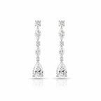 My Store 4 bridal linear drop earrings featuring marquise and round diamonds with a pear-cut teardrop pendant
