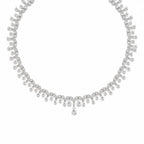 My Store 4 bridal fringe necklace featuring pear and marquise-cut diamonds set in 18K white gold with a center drop.