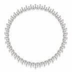 My Store 4 bridal necklace featuring a fringe of pear and marquise-cut diamonds in 18K white gold.