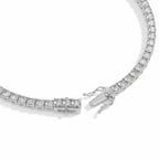 My Store 4 round diamond tennis bracelet in white gold with a secure box clasp and dual safety latches.