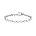 My Store 4 tennis bracelet featuring alternating marquise and round cut diamonds set in polished white gold