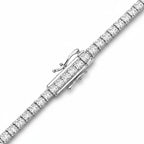 My Store 4 diamond tennis choker featuring a secure double-latch safety clasp in polished white gold