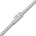 My Store 4 classic diamond tennis choker necklace featuring a secure double-latch safety clasp and brilliant-cut stones.