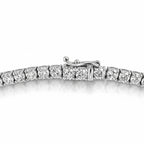 My Store 4 classic diamond tennis necklace in white gold with a secure hidden box clasp and four-prong settings.