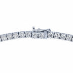 My Store 4 classic four-prong diamond tennis necklace in white gold with a secure box clasp and safety latch.