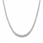 My Store 4 classic four-prong diamond tennis necklace in white gold with a continuous line of brilliant-cut diamonds.