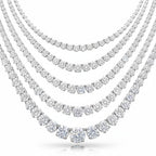 My Store 4 classic four-prong diamond tennis necklace featuring a layered design of brilliant-cut stones in gold.