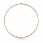 My Store 4 classic four-prong diamond tennis necklace in solid gold with a continuous line of brilliant-cut diamonds.