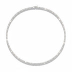 My Store 4 classic four-prong diamond tennis necklace in white gold with a continuous line of brilliant-cut diamonds.