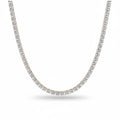My Store 4 classic diamond tennis necklace featuring a continuous line of round brilliant diamonds in gold settings.