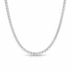 My Store 4 classic diamond tennis necklace featuring a continuous line of round brilliant diamonds in white gold