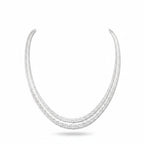 My Store 4 double layer diamond tennis necklace in white gold with two parallel strands of brilliant-cut diamonds.