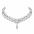 My Store 4 double strand collar necklace featuring cascading pear and round brilliant diamonds with a central drop pendant.