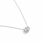My Store 4 oval-cut diamond solitaire pendant necklace in a horizontal East-West setting on a fine white gold chain.