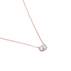 My Store 4 oval-cut diamond solitaire pendant necklace in an East-West horizontal setting on a fine gold chain.
