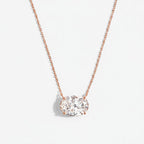 My Store 4 oval diamond solitaire pendant necklace featuring a horizontal east-west setting on a fine gold chain.