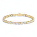 My Store 4 18K solid gold tennis bracelet featuring 3 carats of emerald-cut lab-grown diamonds in bezel settings.