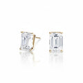 My Store 4 emerald-cut lab-grown diamond stud earrings set in 18K solid gold with a 2-carat total weight.