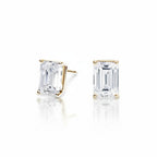 My Store 4 emerald-cut lab-grown diamond stud earrings set in 18K solid gold with a 2-carat total weight.