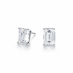 My Store 4 18K solid gold stud earrings featuring 2 carat emerald-cut lab-grown diamonds with exceptional clarity.