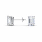 My Store 4 18K solid gold stud earrings featuring 2 carat emerald-cut lab-grown diamonds with a polished finish.