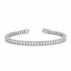 My Store 4 custom emerald cut diamond tennis bracelet in white gold with a secure box clasp and safety latches.