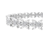 My Store 4 Bloomline floral diamond line bracelet in white gold with marquise and round cut diamond flower clusters.