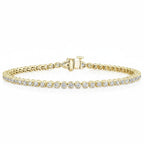My Store 4 18K solid gold bracelet featuring 2 carat round lab-grown diamonds in polished bezel settings.