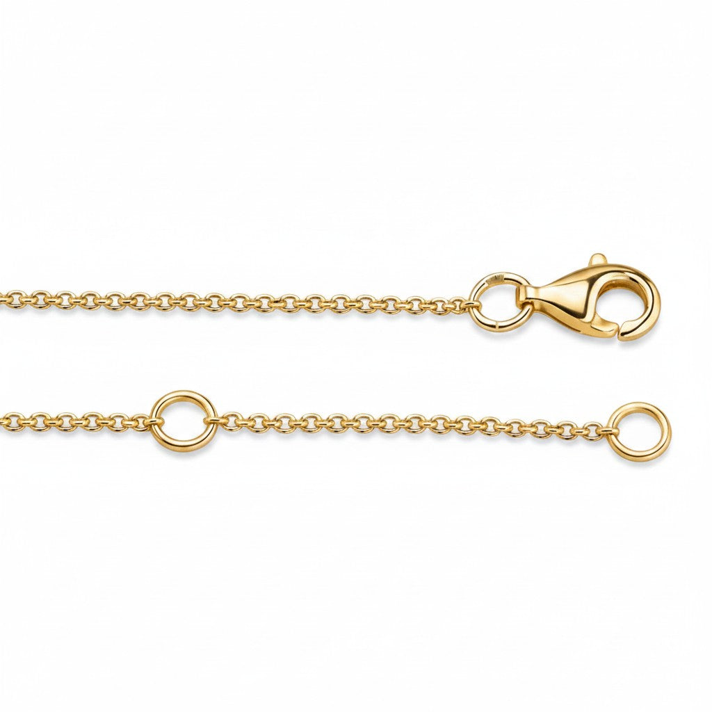 My Store 4 18K yellow gold cable chain necklace with lobster claw clasp and adjustable jump rings
