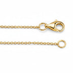 My Store 4 yellow gold cable chain necklace featuring a secure lobster claw clasp and round jump ring closure
