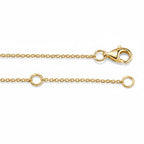 My Store 4 18K yellow gold fine cable chain necklace featuring a secure lobster claw clasp and adjustable rings.