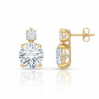 My Store 4 18K solid gold drop earrings featuring two round lab-grown diamonds with push back closures.