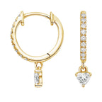My Store 4 Roxane 18K solid gold drop earrings featuring a heart-shaped lab-grown diamond and pavé-set stones.