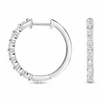 My Store 4 18K solid gold hoop earrings featuring 0.6 carat lab-grown diamonds in a polished, elegant design.