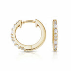 My Store 4 18K solid gold hoop earrings featuring 0.22 carat lab-grown diamonds in a polished gold finish.