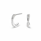 My Store 4 18K solid gold hoop stud earrings featuring round brilliant lab-grown diamonds in a sleek, modern design.