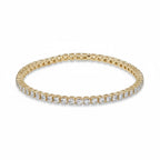 My Store 4 round brilliant diamond tennis bracelet in 14k yellow gold with a secure four-prong setting.