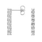 My Store 4 18K solid gold tennis drop earrings featuring 4 carats of brilliant lab-grown diamonds in a vertical line