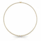 My Store 4 classic tennis necklace featuring a continuous line of brilliant-cut diamonds in 18K yellow gold settings.