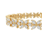 My Store 4 Bloomline gold floral diamond bracelet featuring marquise and round cut diamond flower clusters.