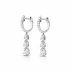 My Store 4 18K solid gold drop earrings featuring 1.1 carat lab-grown diamonds in a sparkling three-stone design.