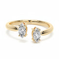 My Store 4 18K solid gold engagement ring featuring two marquise-cut lab-grown diamonds in an open bypass design.