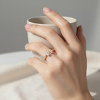 My Store 4 18K solid gold engagement ring featuring two marquise-cut lab-grown diamonds on a delicate open band