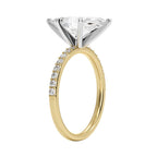 My Store 4 18K solid gold solitaire engagement ring with a central lab-grown diamond and pavé-set diamond band.