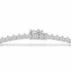 My Store 4 graduated Riviera diamond tennis necklace in white gold with a secure safety clasp and three-prong settings.