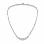My Store 4 graduated Riviera diamond tennis necklace in white gold with a three-prong setting and secure safety clasp.