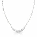 My Store 4 graduated Riviera diamond tennis necklace in white gold with a three-prong setting.